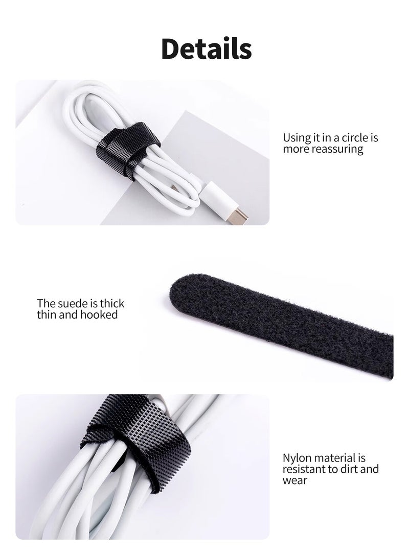 Pxnest Reusable Nylon Cable Tie Roll 10m, 14.5mm Width, Self-Adhesive Hook and Loop Cable Organizer, Black Multi-Purpose Wire Management Strap - Image 5